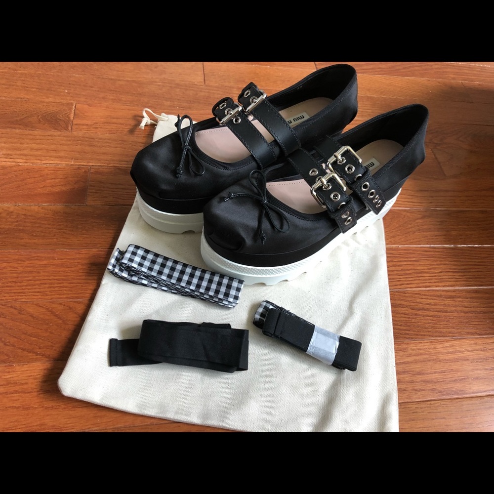 Authentic Miu Miu ballerina platform shoes 39